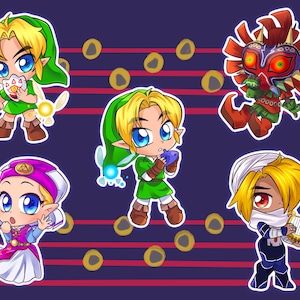 Zelda Ocarina of Time and Majora’s Mask stickers