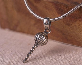 Powerful Gada 925 sterling silver pendant with silver chain( 20 inches) featuring Lord Hanuman's Gada, Religious Jewelry