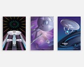 Star Trek Movies 3-Poster Set Star Trek The Motion Picture The Wrath of Khan The Search for Spock Featuring USS Enterprise A