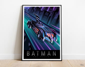 1997 Batmobile Poster Print: Racing Style 13x19"