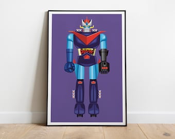 Póster gráfico impreso de Mazinger Z: Shogun Warrior