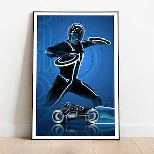 Tron Legacy Poster |  Disc Wars  |  Sam Flynn  |  Battle Ready |  Lightcycle