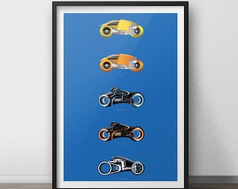Tron Lightcycles Poster Print Design | Tron and Tron Legacy