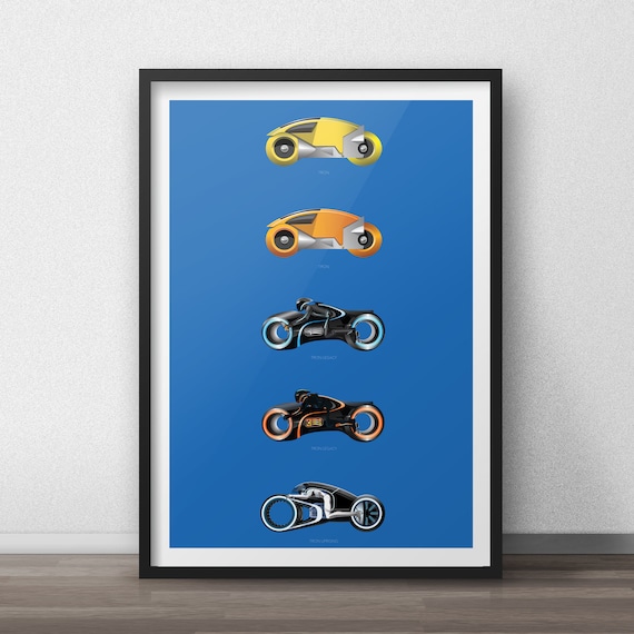 Tron Lightcycles Poster Print Design | Tron and Tron Legacy - Etsy