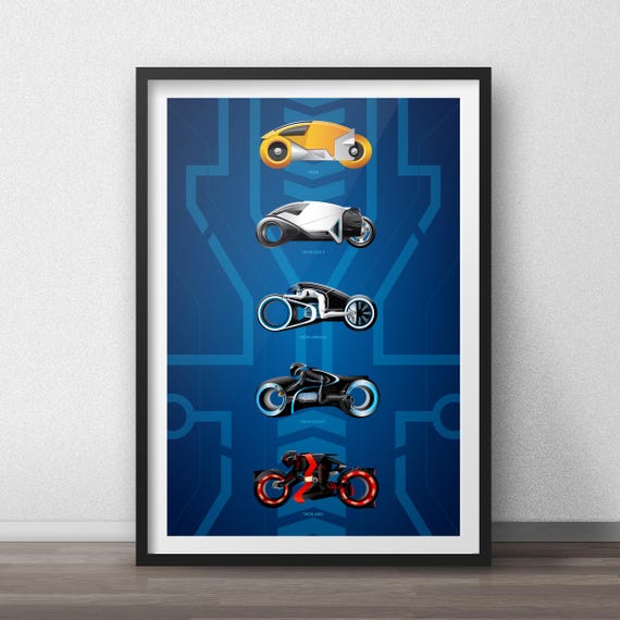 Tron Lightcycles Poster Print Design | Tron and Tron Legacy - Etsy