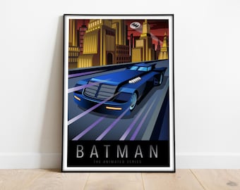 Batman The Animated Series Batmobile Graphic Poster