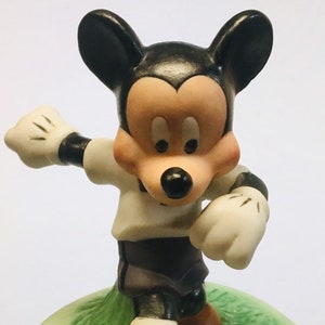Vintage Mickey Fußball Biskuitporzellan Spieluhr
