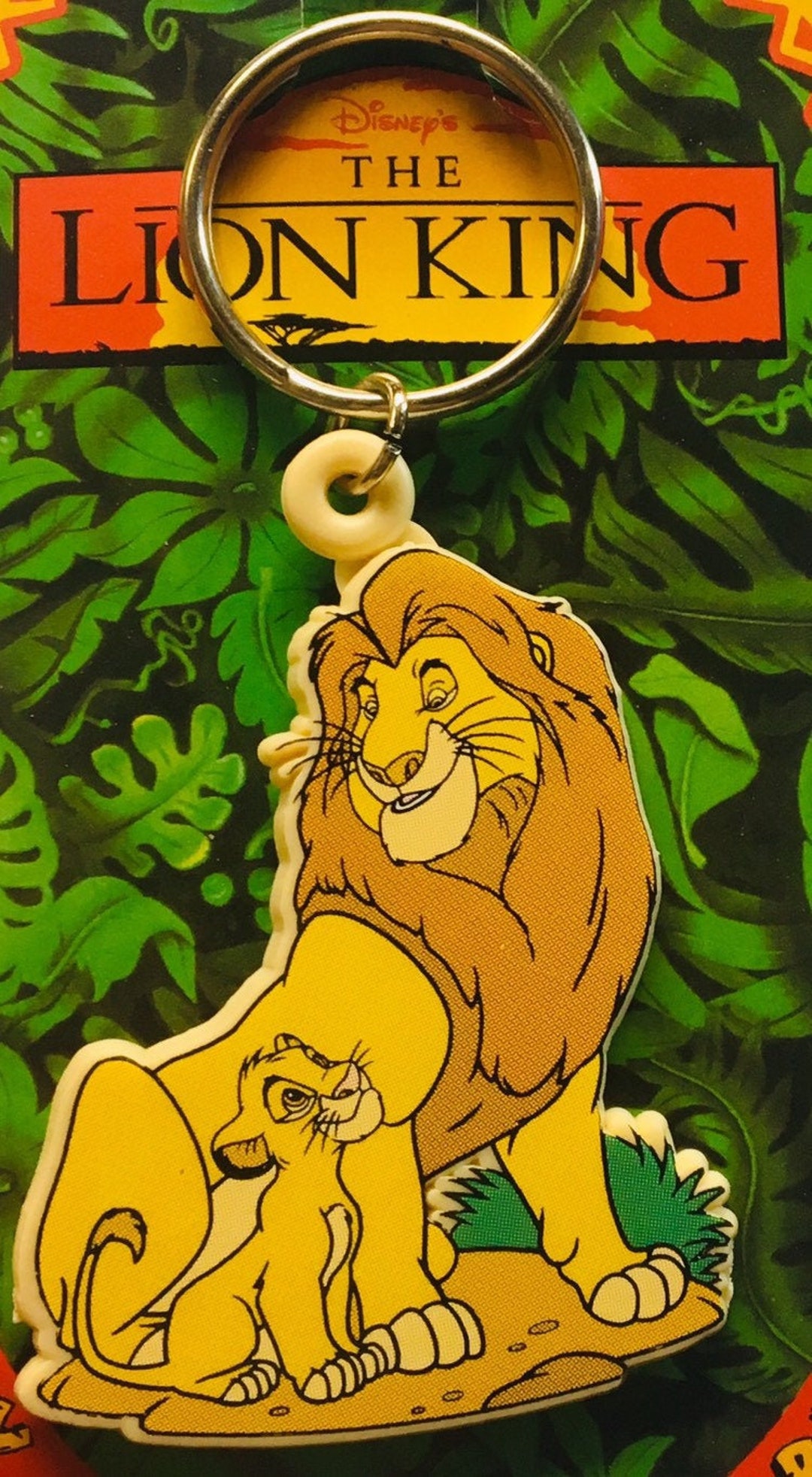 Vintage Mufasa and Simba Keychain - Etsy