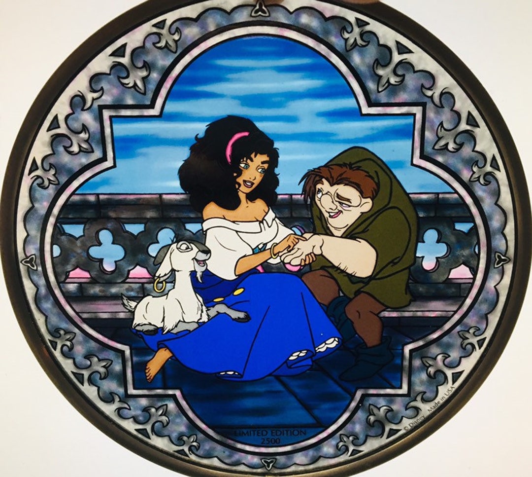 Vintage Esmeralda, Quasimodo, & Djali Stained Glass - Etsy