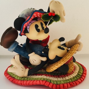 Jahrgang Mickey und Minnie Mouse Mistletoe Figur