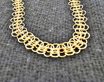 Gold-tone Chain Mail Necklace