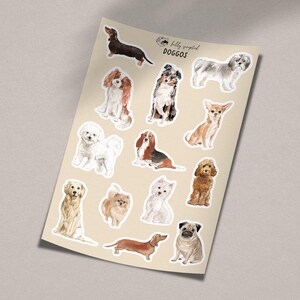 Cute Fluffy Dogs Vinyl Waterproof Laptop Die Cut Sticker Sheet