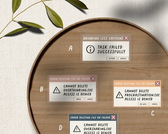 PC エラー おもしろビニール 防水 ノートパソコン ダイカット ステッカー バンドル