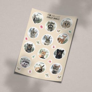 Forest Babies Vinyl Waterproof Laptop Die Cut Sticker Sheet