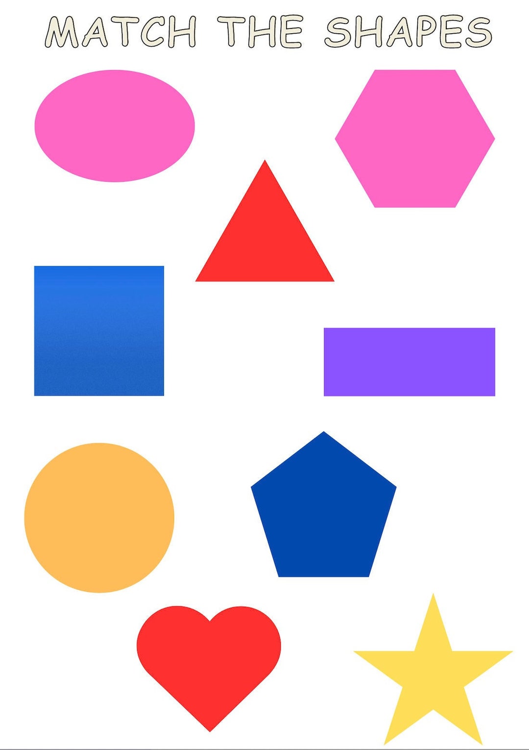 Shapes Matching Activity Printable Etsy shapes-matching-activity-printable-etsy