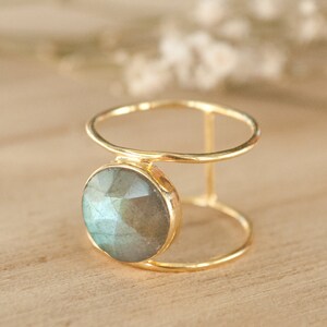 Labradorite Ring Gold Ring Statement Ring Gemstone Ring Labradorite Bridal Ring Wedding Ring Organic Ring Natural BJR004 image 3