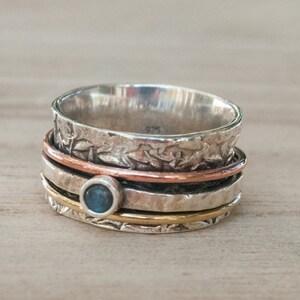 Meditation Ring Spinner Ring Spinning Ring Anxiety Ring Worry Ring Boho Ring Spin Ring Labradorite Statement Ring BJS002 image 2