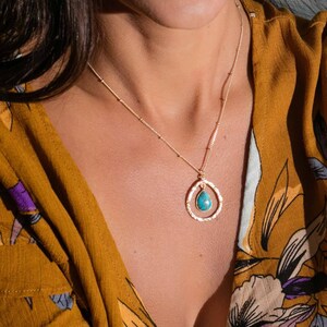 Copper turquoise Moonstone Labradorite Aqua Chalcedony Necklace Dotted chain Gold Vermeil Gemstone Hammered BJN004 Copper turquoise