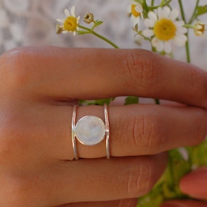 Moonstone Ring * Sterling Siver 925* Statement Ring * Gemstone * Rainbow Moonstone *Bridal Ring * Wedding Ring * Organic * Natural *BJR008