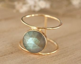 Labradorite Ring * Gold Ring * Statement Ring * Gemstone Ring * Labradorite * Bridal Ring * Wedding Ring * Organic Ring * Natural * BJR004