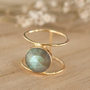 Labradorite Ring * Gold Ring * Statement Ring * Gemstone Ring * Labradorite * Bridal Ring * Wedding Ring * Organic Ring * Natural * BJR004