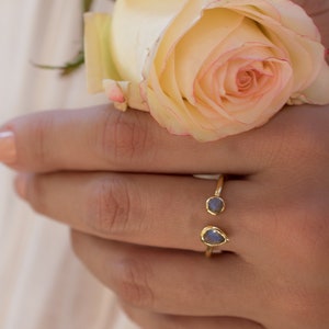 Labradorite Ring *Adjustable Gold Vermeil * Statement*Gemstone * Wedding Bridesmaid *Boho *Bohemian *Handmade BJR172