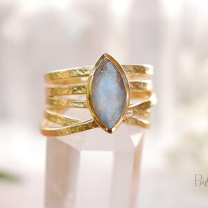 Labradorite Ring * 18k Gold Plated Ring * Statement Ring *Gemstone Ring *Labradorite *Bridal Ring *Organic Ring *Natural *BJR130