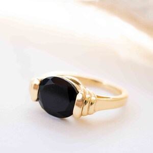 Black Onyx Ring * Gold Plated Ring * Statement Ring *Gemstone Ring * Black stone * Bridal Ring *Wedding Ring  * BJR273