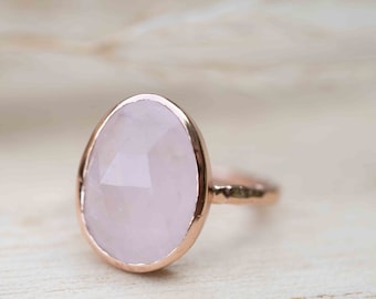 Rose Quartz Ring * Rose Gold Plated Ring * Statement Ring * Gemstone Ring * Pink * Bridal Ring * Wedding Ring *Organic Ring *Natural *BJR249