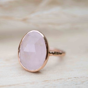 Rose Quartz Ring * Rose Gold Plated Ring * Statement Ring * Gemstone Ring * Pink * Bridal Ring * Wedding Ring *Organic Ring *Natural *BJR249