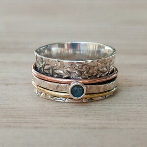 Meditation Ring Spinner Ring Spinning Ring Anxiety Ring Worry Ring Boho Ring Spin Ring Labradorite Statement Ring BJS002 image 3