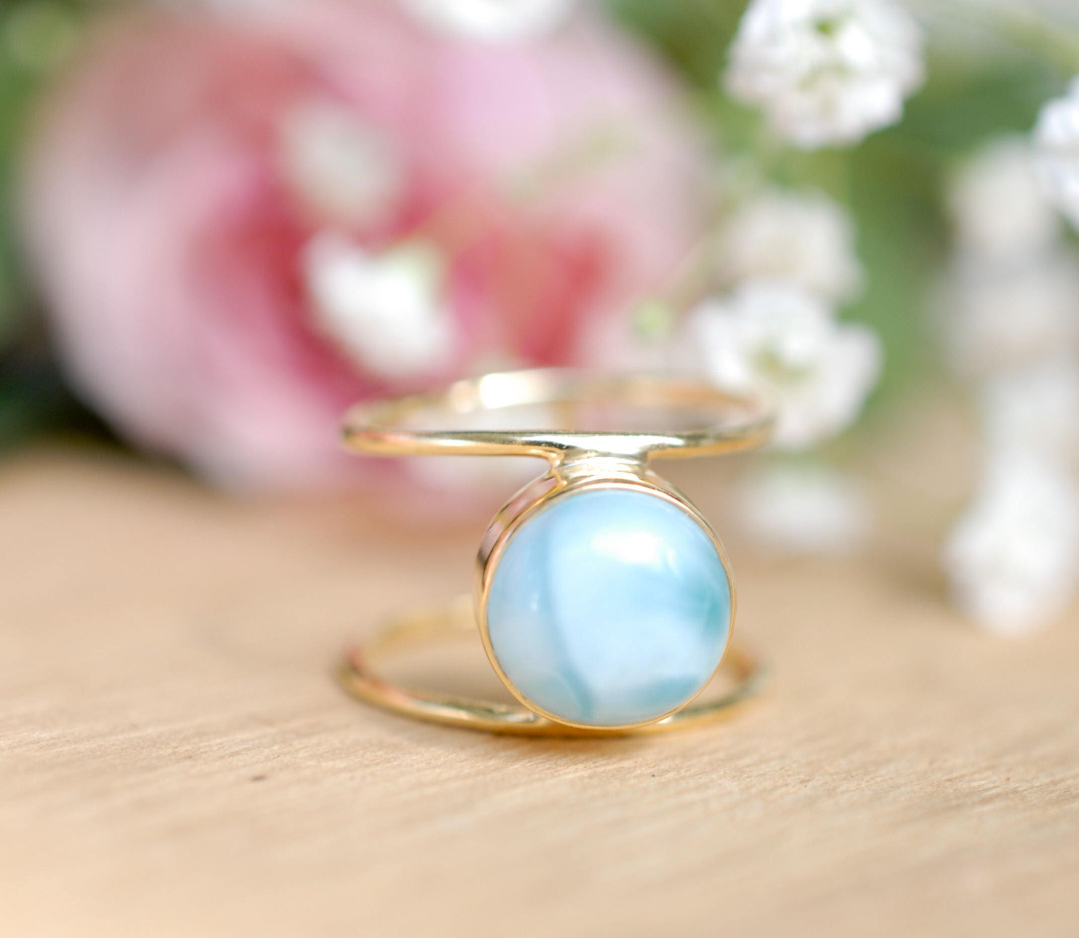 Larimar ring best sale gold