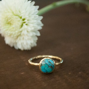 Turquoise Ring Gold Vermeil Ring Boho Ring Blue Ring Gypsy Ring Handmade Hippie Gold Ring Blue Bohemian Jewelry BJR063 image 2