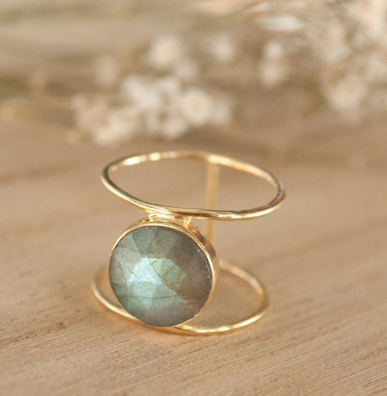 Labradorite Ring * Gold Ring * Statement Ring * Gemstone Ring * Labradorite * Bridal Ring * Wedding Ring * Organic Ring * Natural * BJR004 