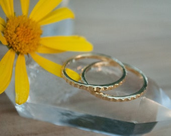 Thin Gold Vermeil Ring* Stackable Ring* Delicate * Simple * Everyday * Gift for her *Hippie * Boho *Thin gold band * Stack BJR184B