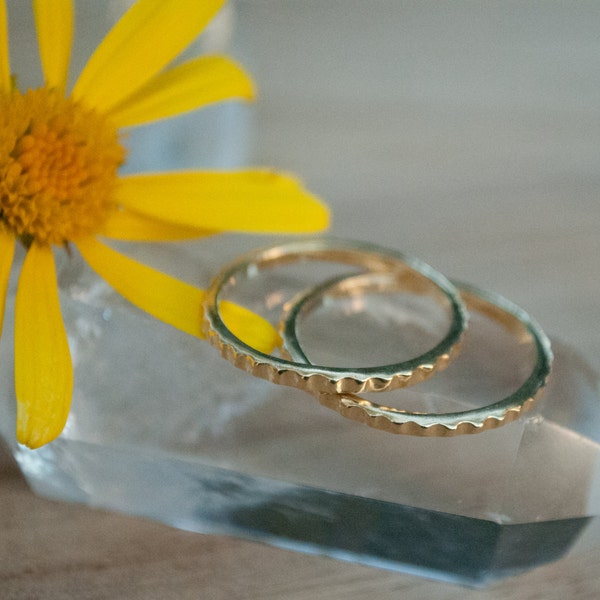 Thin Gold Vermeil Ring* Stackable Ring* Delicate * Simple * Everyday * Gift for her *Hippie * Boho *Thin gold band * Stack BJR184B