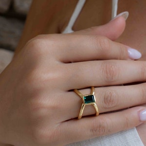 Green Tourmaline hydro Ring * 18k Gold Plated Ring * Statement Ring * handmade * Modern Ring * Boho * BJR317