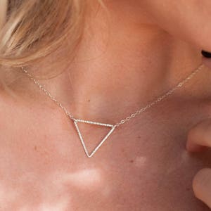 Sterling Silver or gold filled Triangle Necklace* Delicate * Minimalist *Layered* Handmade * Boho *Hippie *Everyday jewelry * BJN066
