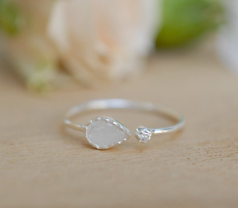 Moonstone Ring Gold Vermeil or Sterling Silver 925 Adjustable Statement Gemstone White HandmadeGift for HerJune Birthstone BJR036 image 4