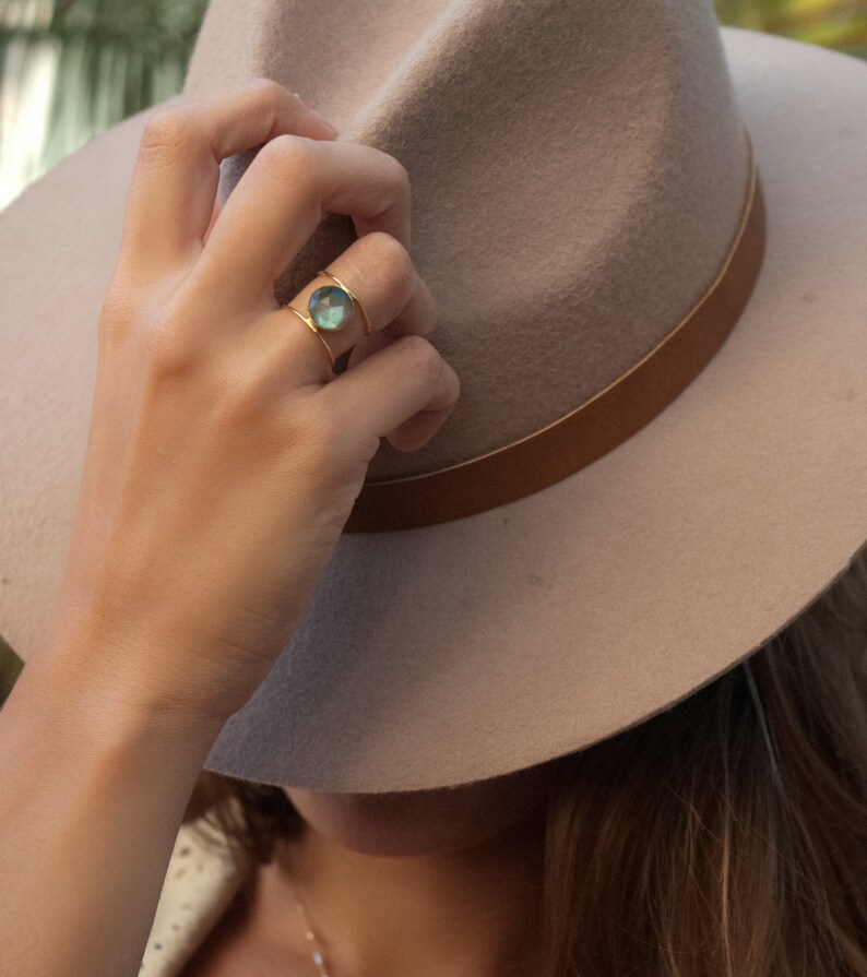 Labradorite Ring Gold Ring Statement Ring Gemstone Ring Labradorite Bridal Ring Wedding Ring Organic Ring Natural BJR004 image 4