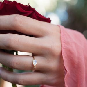 Moonstone Ring Gold Vermeil or Sterling Silver 925 Adjustable Statement Gemstone White HandmadeGift for HerJune Birthstone BJR036 image 5