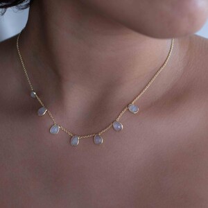 Labradorite, Moonstone or Clear Quartz Necklace * Gold Plated * Handmade * Minimalist * Layered * Gemstone *Birthstone *Gift for Her* BJN167