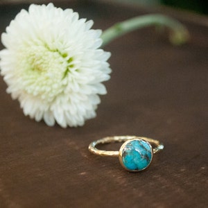 Turquoise Ring Gold Vermeil Ring Boho Ring Blue Ring Gypsy Ring Handmade Hippie Gold Ring Blue Bohemian Jewelry BJR063 image 6