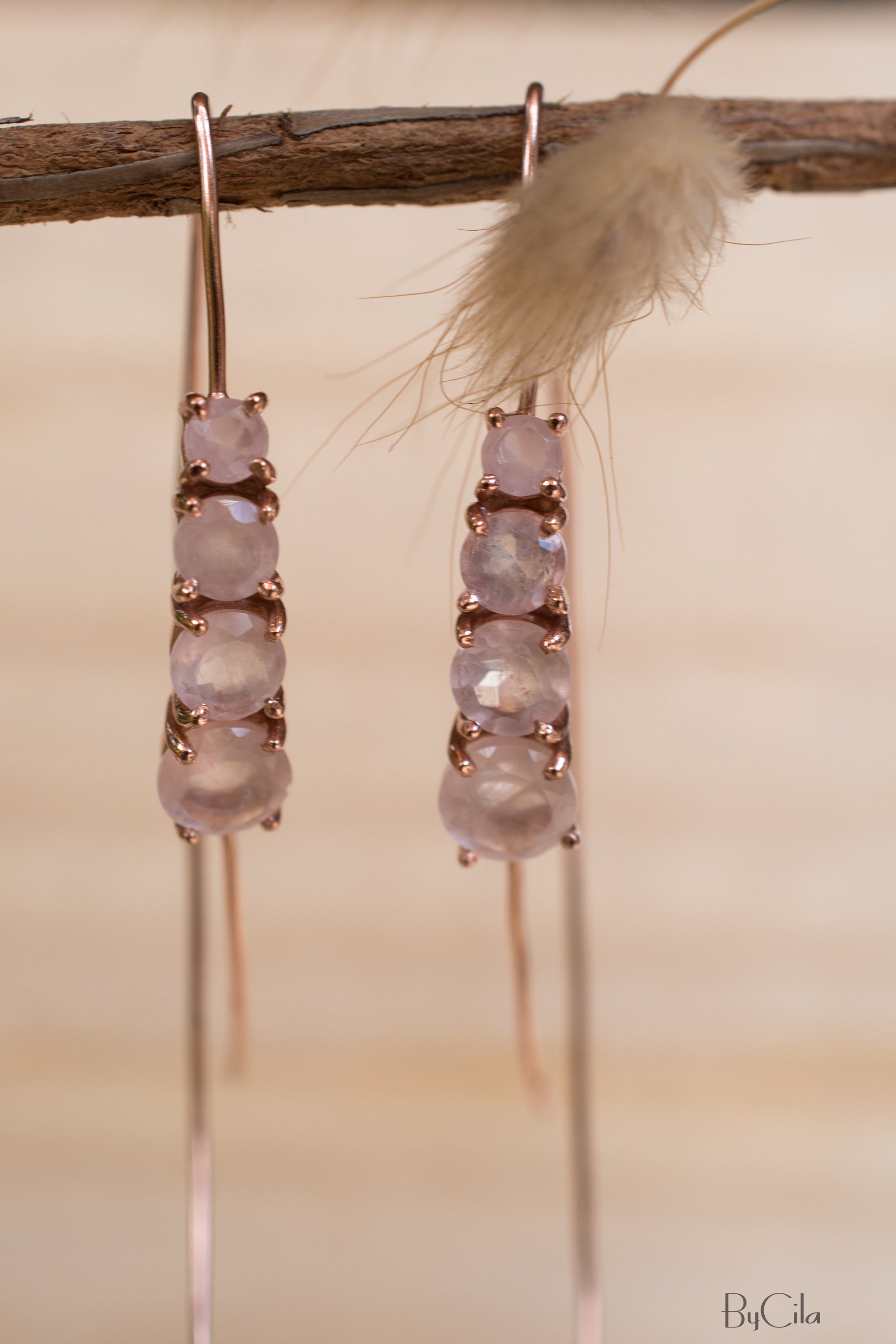 Rose Quartz Gold Vermeil Rose Gold Vermeil or Sterling Silver Etsy