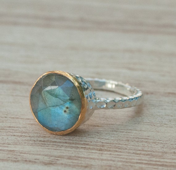 Rainbow Labradorite Ring Sterling Silver 925 Boho Organic Gold Vermeil Mix  Metals Gypsy Bridesmaid Solitaire Bridal BJR076 - Etsy