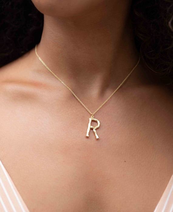Initial Letter Alphabet Necklace Gold Plated K Layered Etsy