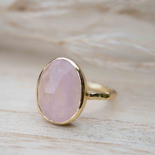 Brass ring Thin *Handmade Natural Gemstone Rainbow Labradorite Ring Gold Ring Statement *Bridal *Wedding Gold Plated