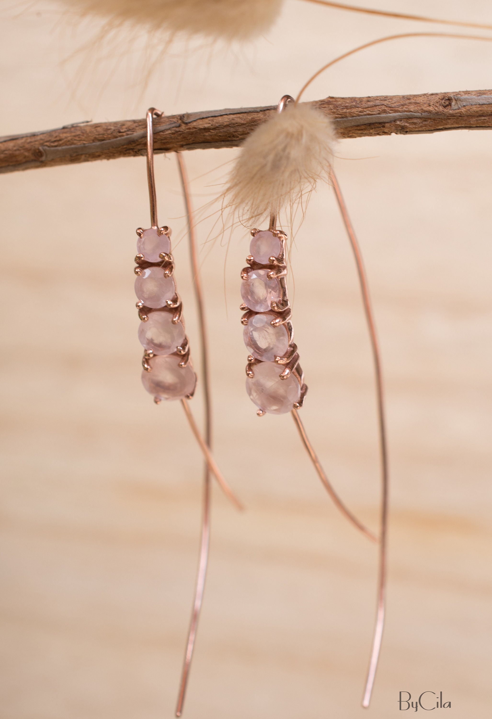 Rose Quartz Gold Vermeil Rose Gold Vermeil or Sterling Silver Etsy