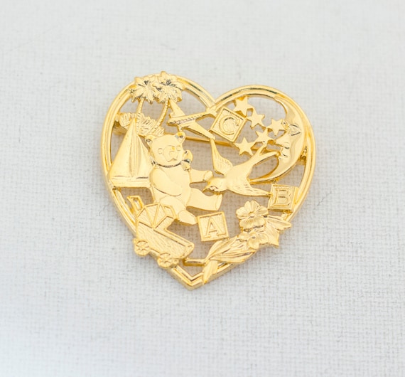 B3 Heart Brooch Vintage Broach Avon Jewelry Avon Brooch Love Brooch Heart Broach Vintage Brooch Gold Heart Brooch
