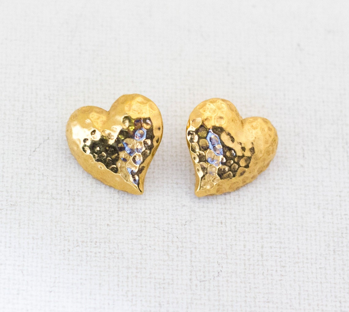 Avon Earrings Heart Earrings Gold Earrings A3 | Etsy